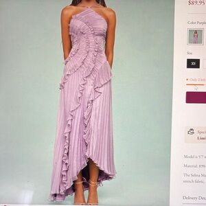 Elegant Lavender halter maxi Dress